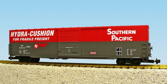 USA Trains R19402A G SP 60' Steel Single-Door Boxcar with Cushioned Coupler