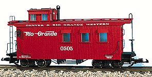 USA Trains R12001 G Scale Denver & Rio Grande Western Woodsided Caboose #0505