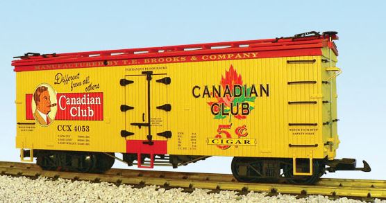 USA Trains 16384 G Canadian Club Cigars Wood Ice Reefer Car