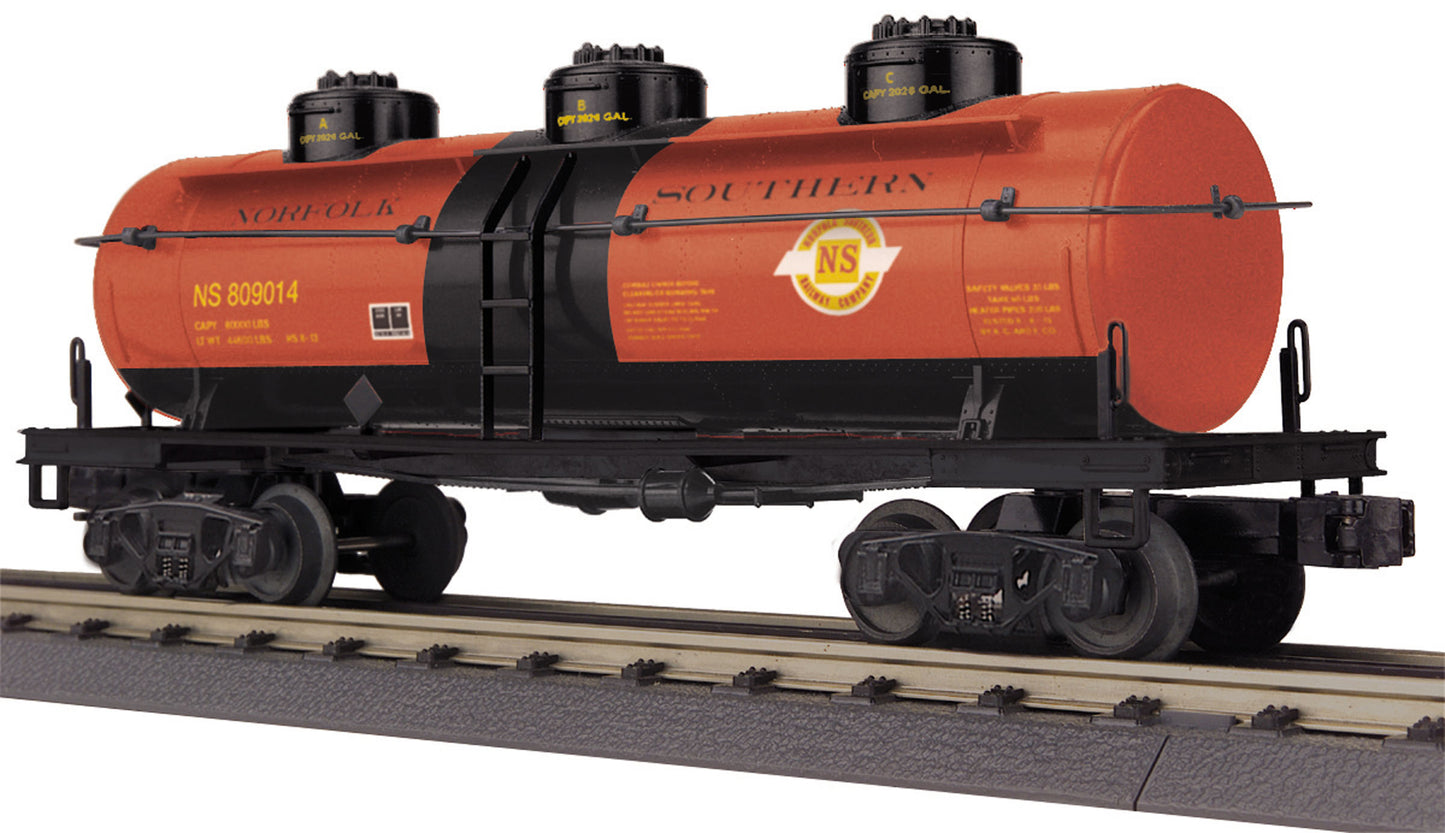 MTH 30-73437 O Norfolk Southern 3-Dome Tank Car #809014