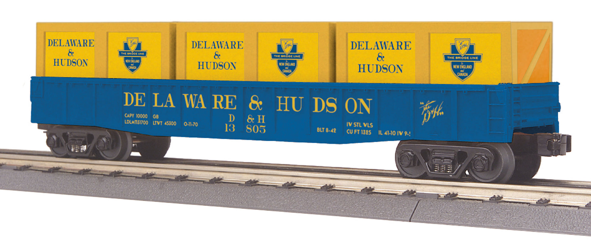 MTH 30-72153 O Delaware & Hudson Gondola with Crate Load #13805