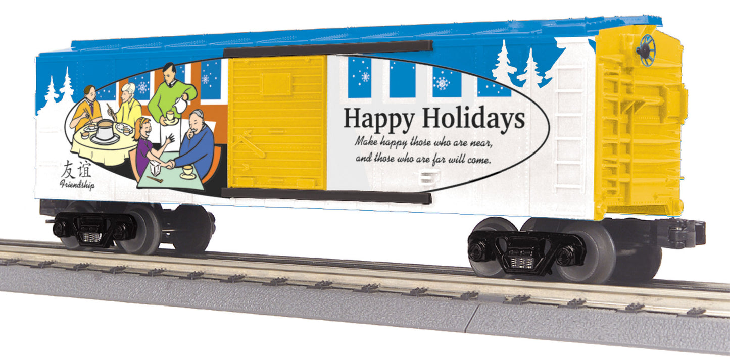 MTH 30-74824 O Happy Holidays Steel Boxcar