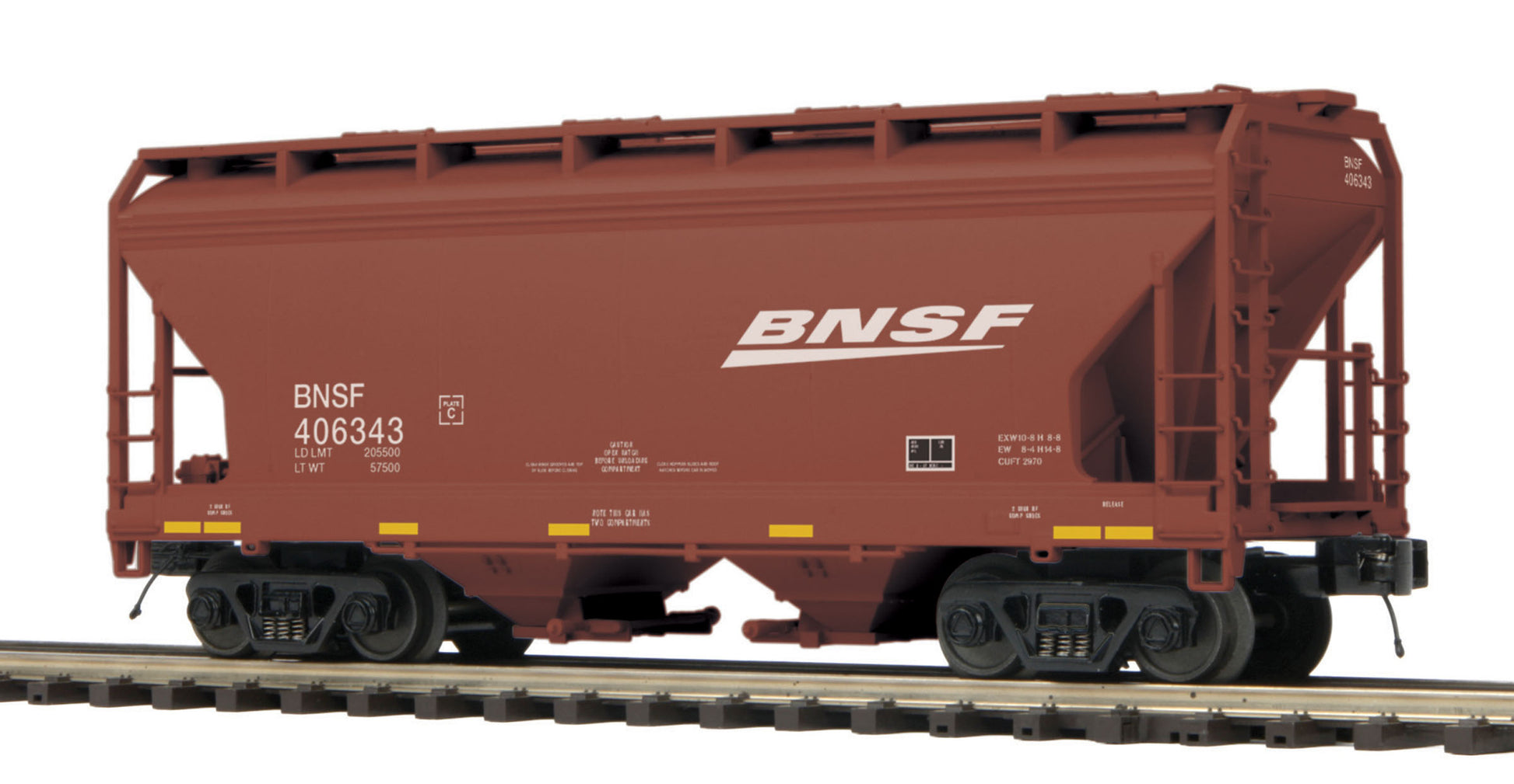 MTH 20-97826 O BNSF 2-Bay Centerflow Hopper Car #406343 - 3-Rail