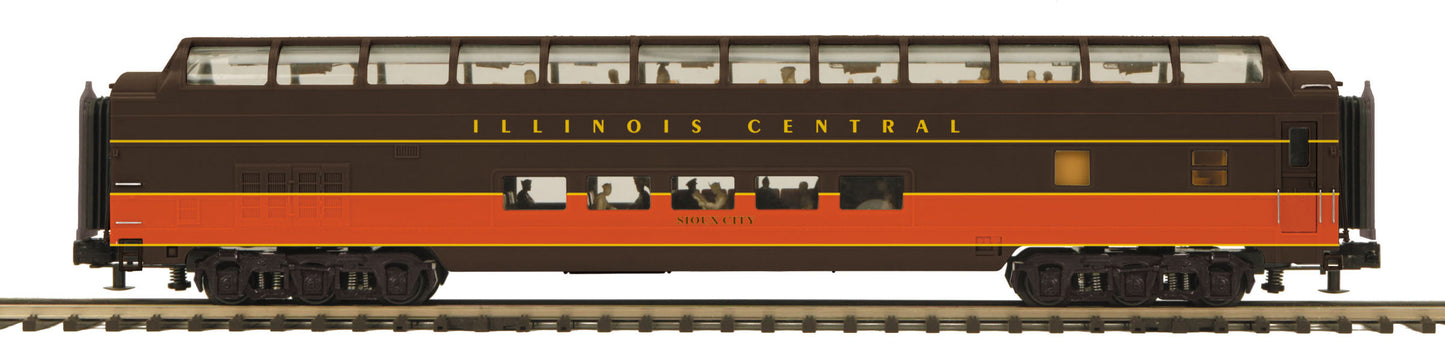 MTH 20-67255 O Illinois Central 70' ABS SS Full-Length Dome 3-Rail Premier