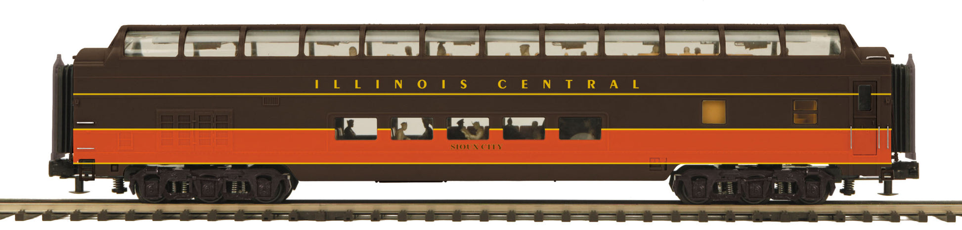 MTH 20-67255 O Illinois Central 70' ABS SS Full-Length Dome 3-Rail Premier