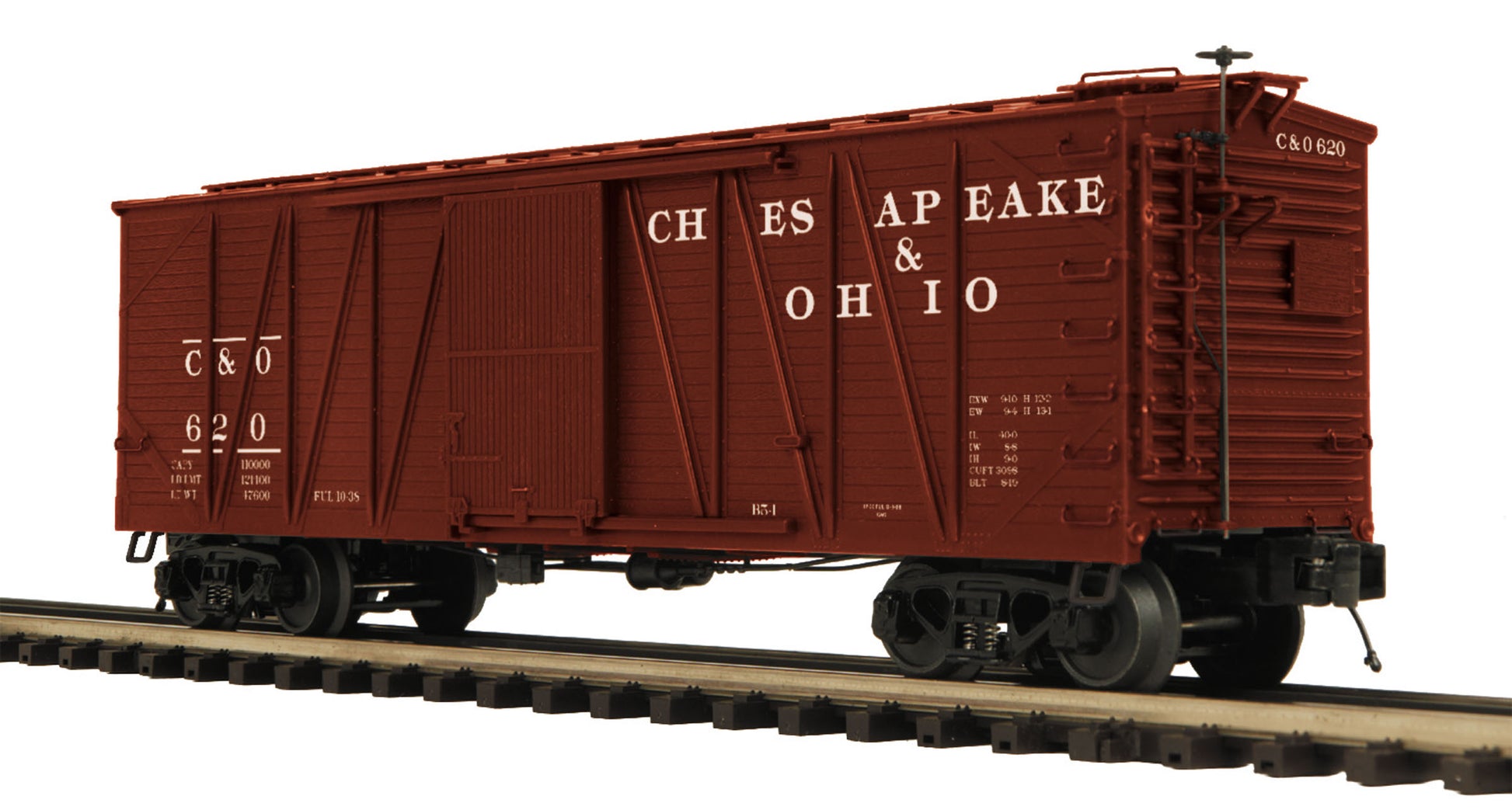 MTH 20-93659 O Chesapeake & Ohio USRA 40' SS 3-Rail Wood Boxcar #620