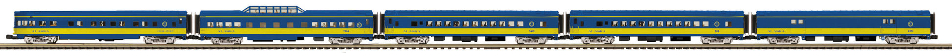 MTH 20-65256 Alaska Railroad 70' Streamlined O Gauge Passenger Cars (Set of 5)
