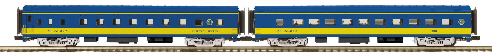 MTH 20-66256 O Alaska 70' Streamlined Sleeper/Diner Passenger Car Set (Set of 2)