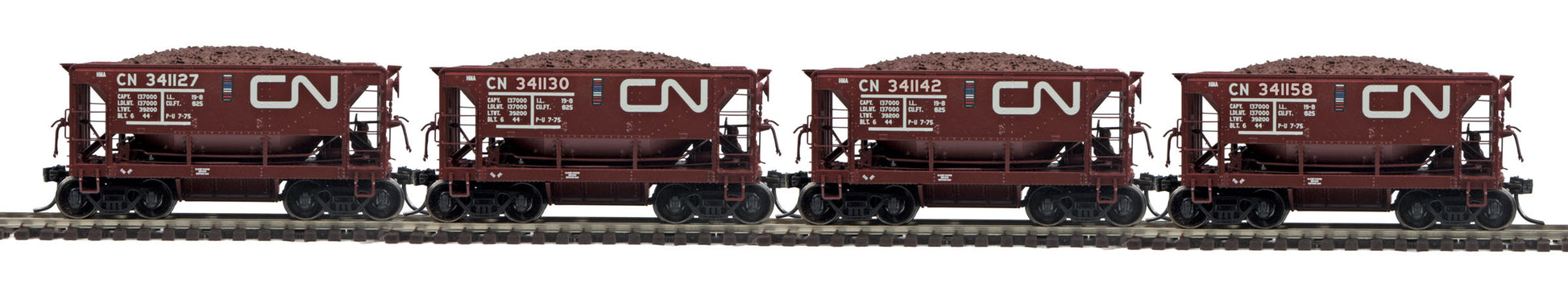 MTH 80-9008-4 HO Canadian National 70-To CD Ore Car w/ Load #1 (Set of 4)