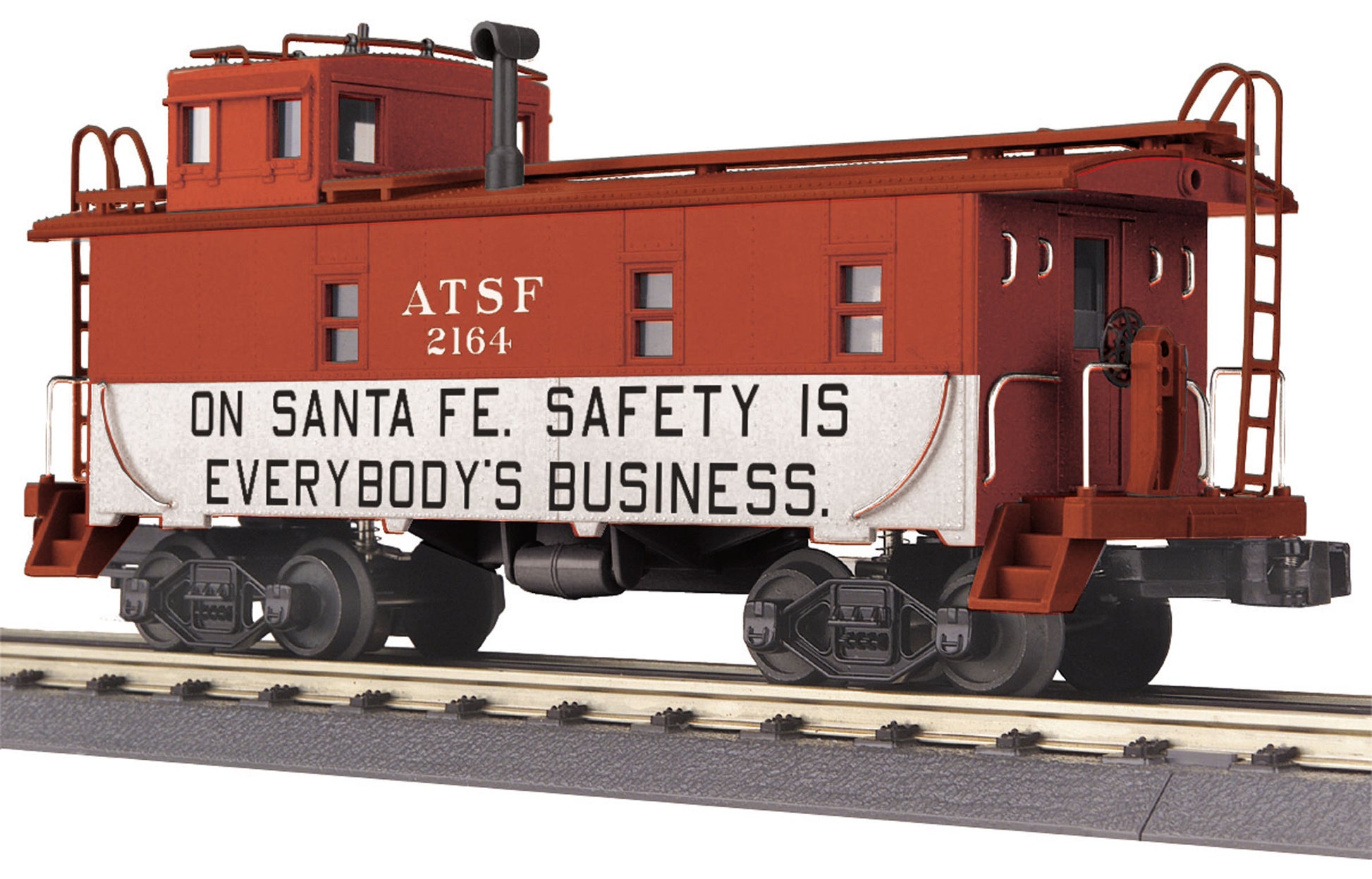 MTH 30-77279 O Santa Fe RailKing Offset-Cupola Steel Caboose Car #2164