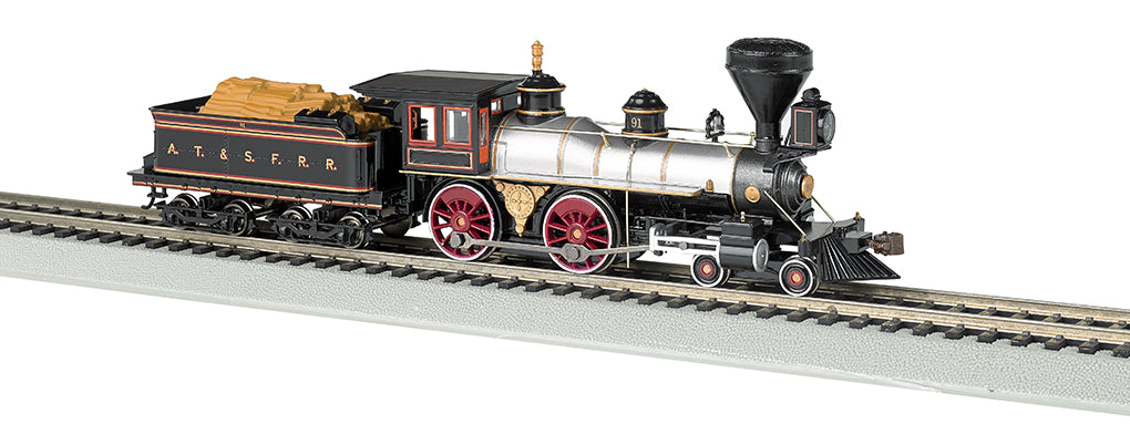 Bachmann 52704 HO Santa Fe 4-4-0 Steam Loco & Tender #91 with Sound & DCC