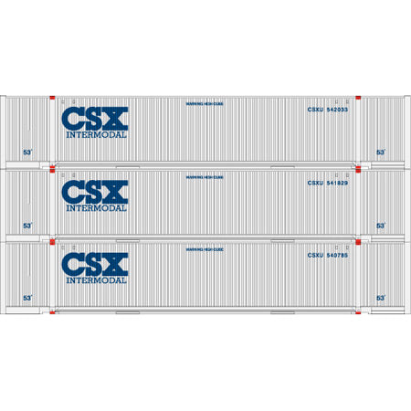 Athearn 26533 HO CSX White 53' Jindo Container Reday To Roll (Set of 3)