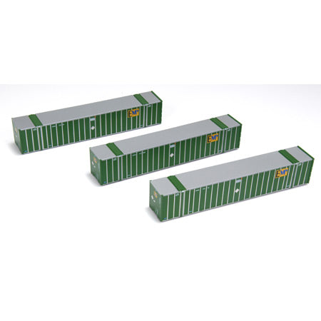Athearn 26547 HO EMP Green Aluminum RTR 53' Container (Pack of 3)