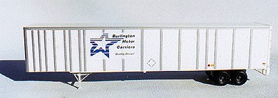 A-Line 50503 HO 53' Plate Trailer-Painted White w/ Silver Ribs Burlington Motor