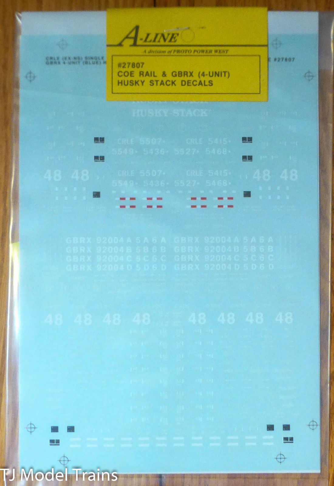 A-Line 27807 HO Husky-Stack Car Decal Coe Railing Leasing / Greenbrier Leasing