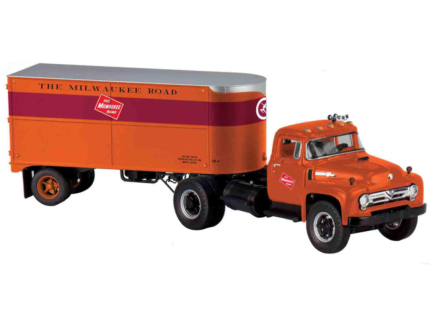 Lionel 6-81902 O Milwaukee Road Semi -Tractor w/Piggyback Trailer