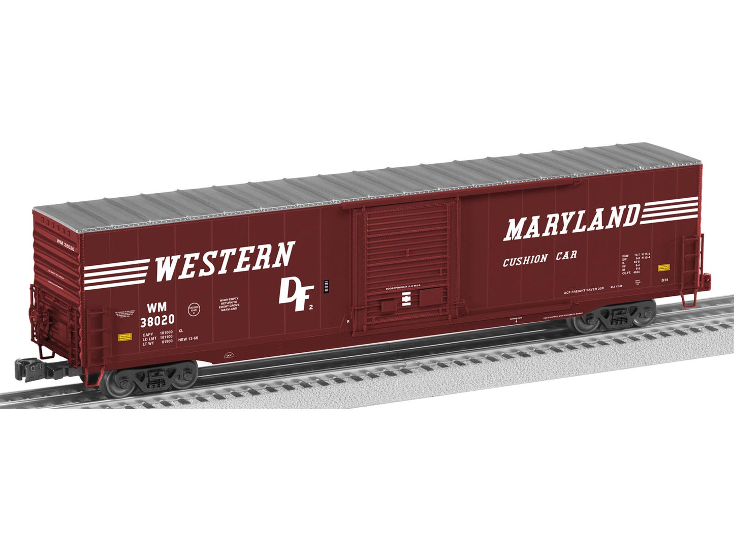 Lionel 6-82657 O Western Maryland 60' Single-Door Boxcar #38020