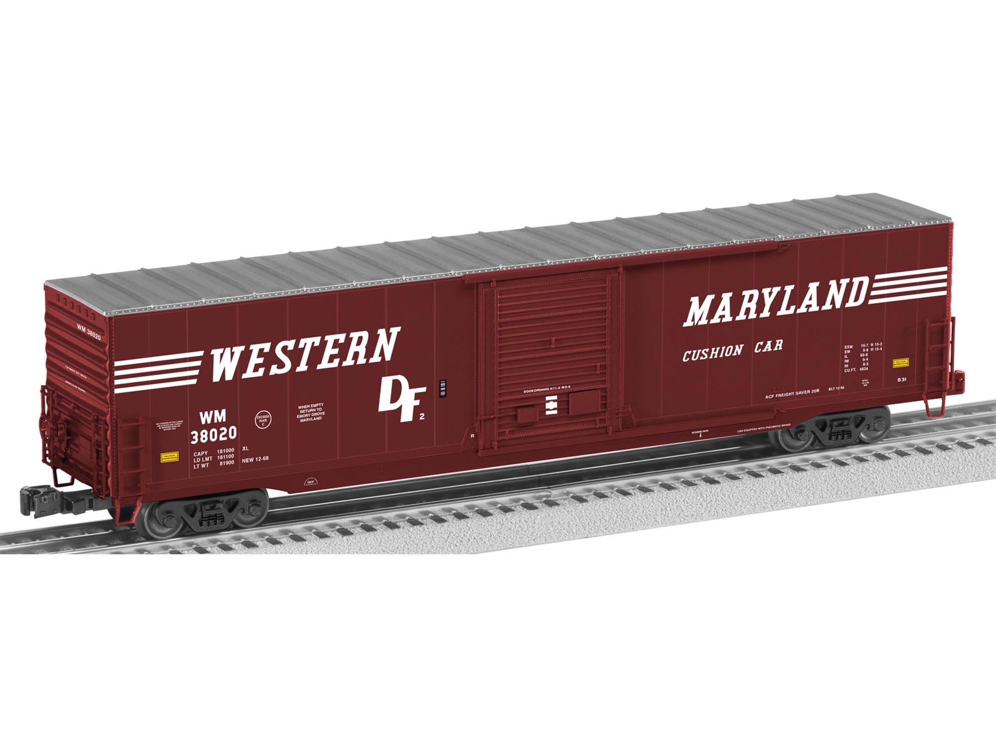 Lionel 6-82657 O Western Maryland 60' Single-Door Boxcar #38020
