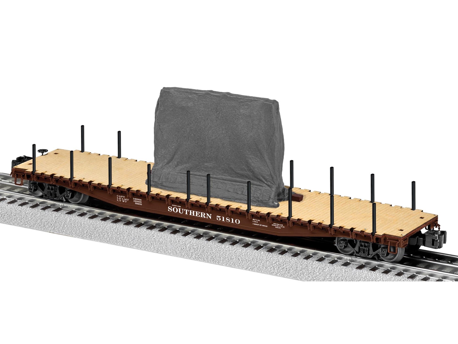 Lionel 6-82706 O Southern Railway PS-4 Flatcar w/Stakes & Tarped Load #51810