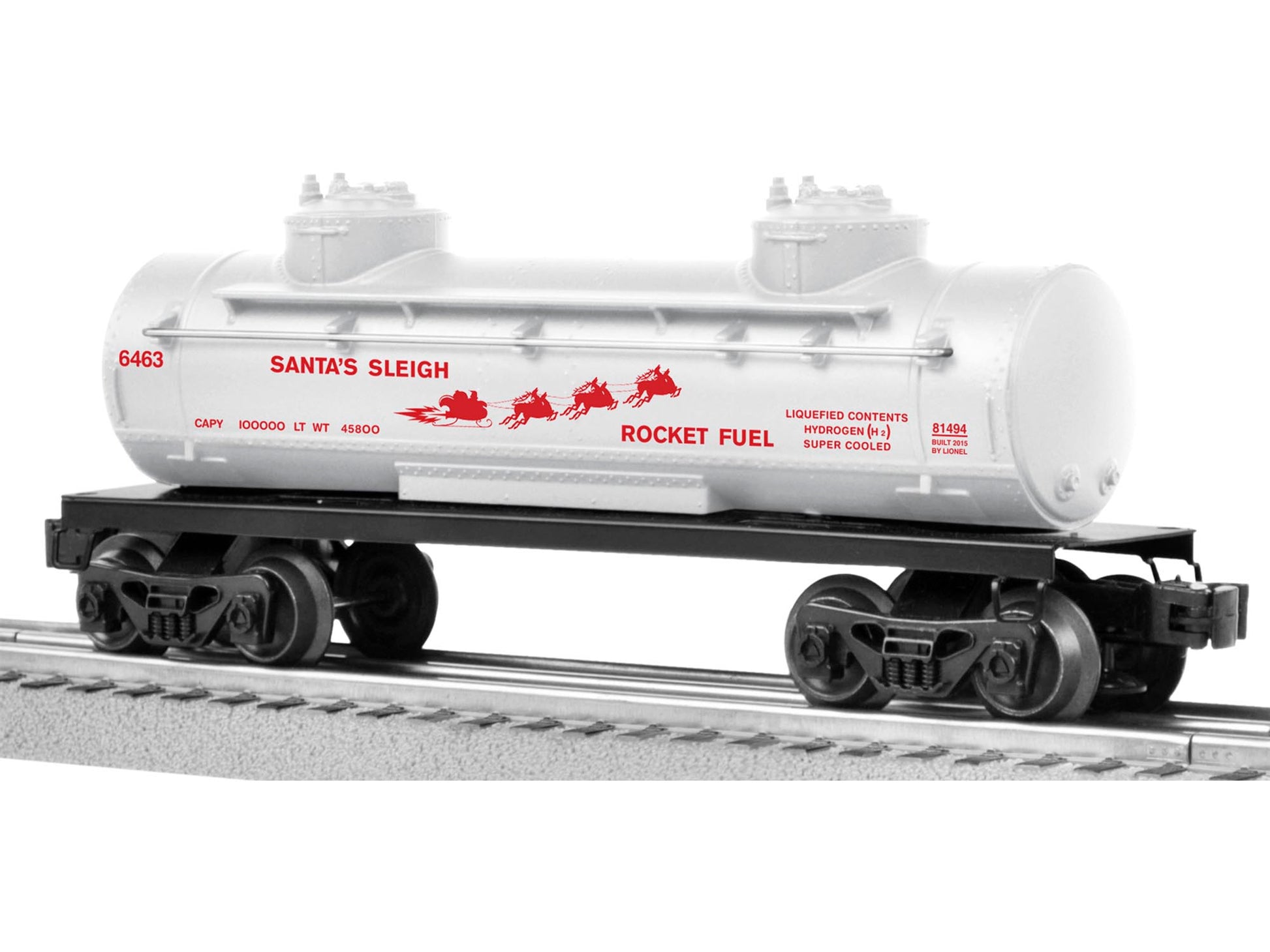 Lionel 6-81494 O Gauge Santa's Sleigh Rocket Fuel 2-Dome Tank Car #6463