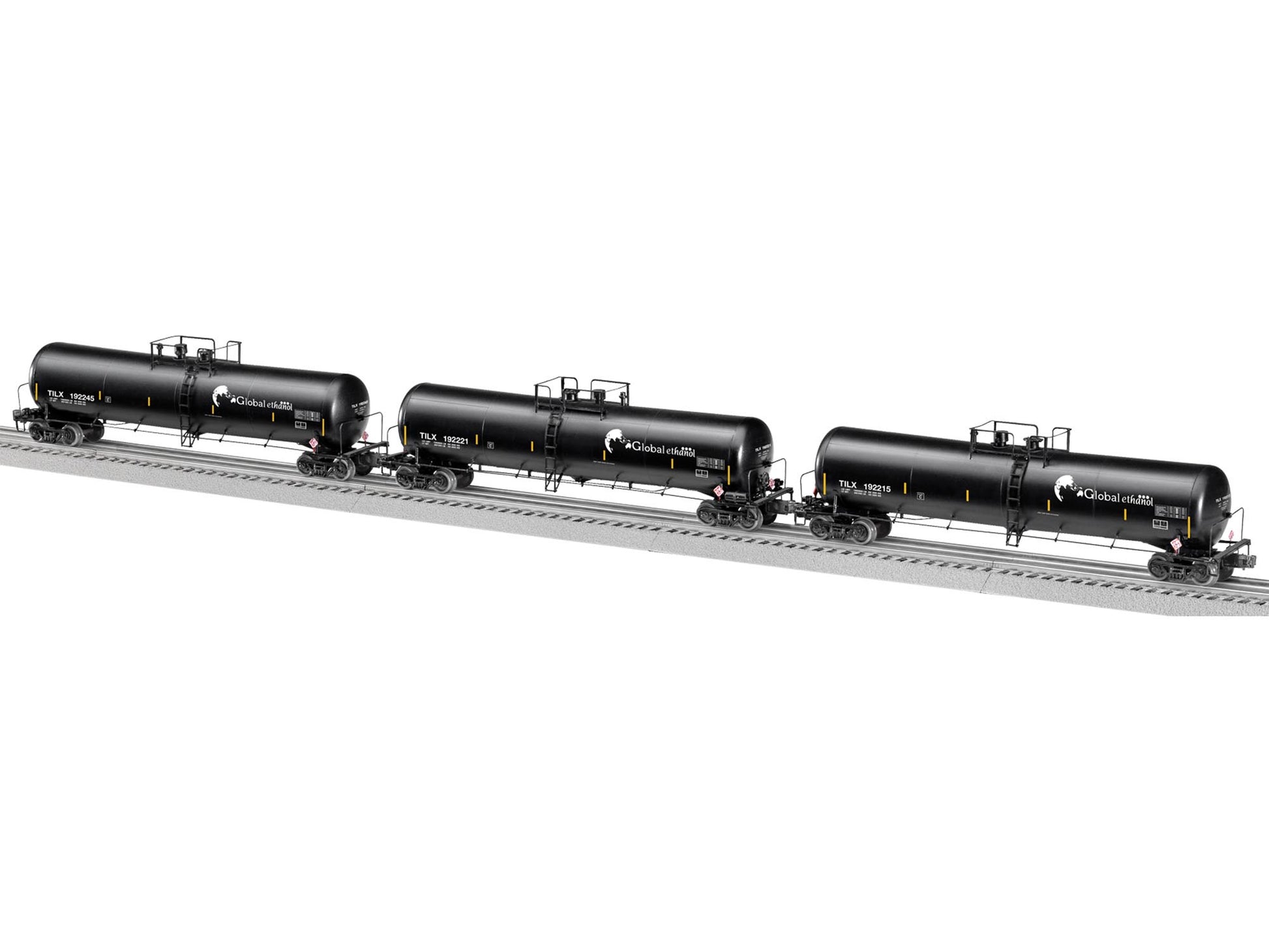 Lionel 6-82652 O Global Ethanol 30K Gallon Tank Car #192215,#192221,#192245 (3)