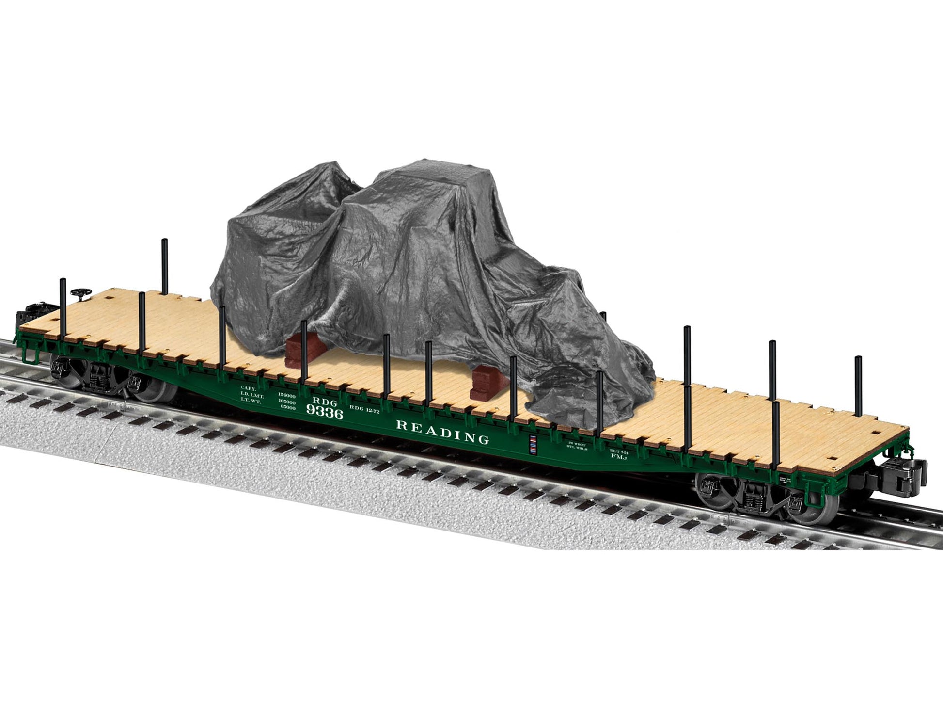 Lionel 6-82705 O Gauge Reading PS-4 Flatcar #7336 with Stakes & Tarped Load