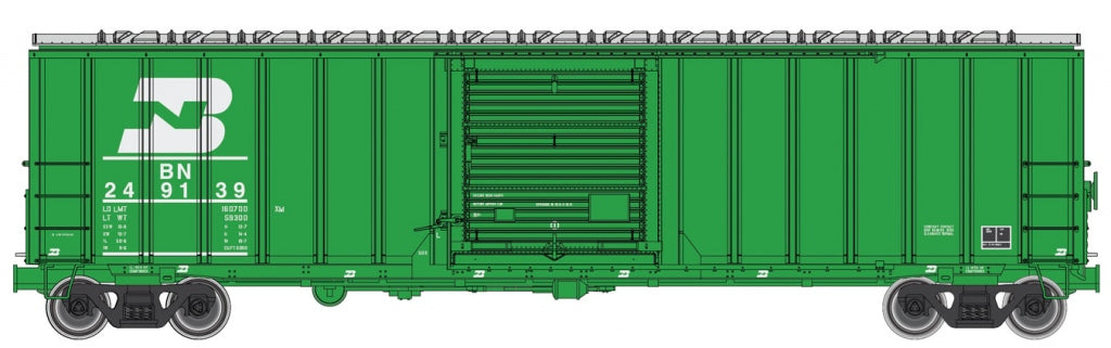 Walthers 910-2115 HO Burlington Northern 50' ACF Exterior-Post Boxcar #249139
