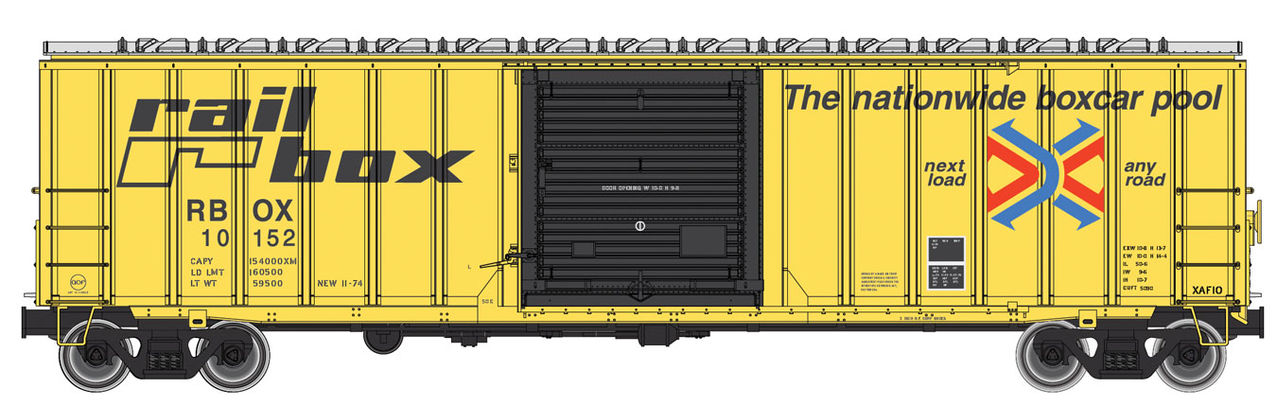 Walthers 910-2121 HO Railbox 50' ACF Exterior Post Boxcar #10152