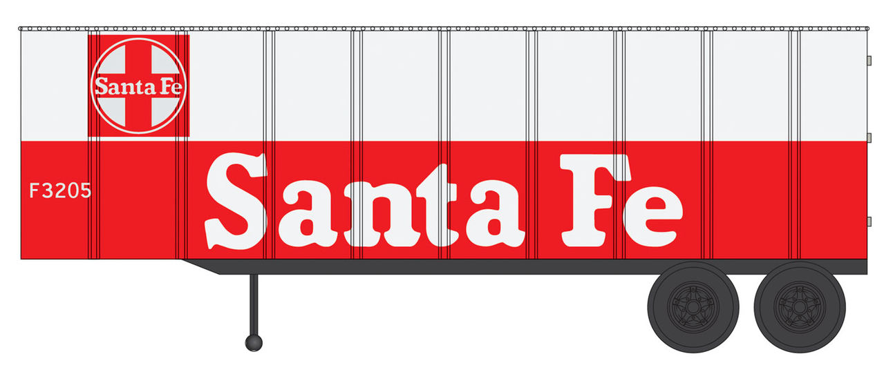 Walthers 949-2368 HO Santa Fe 32' Trailer Assembled (Pack of 2)
