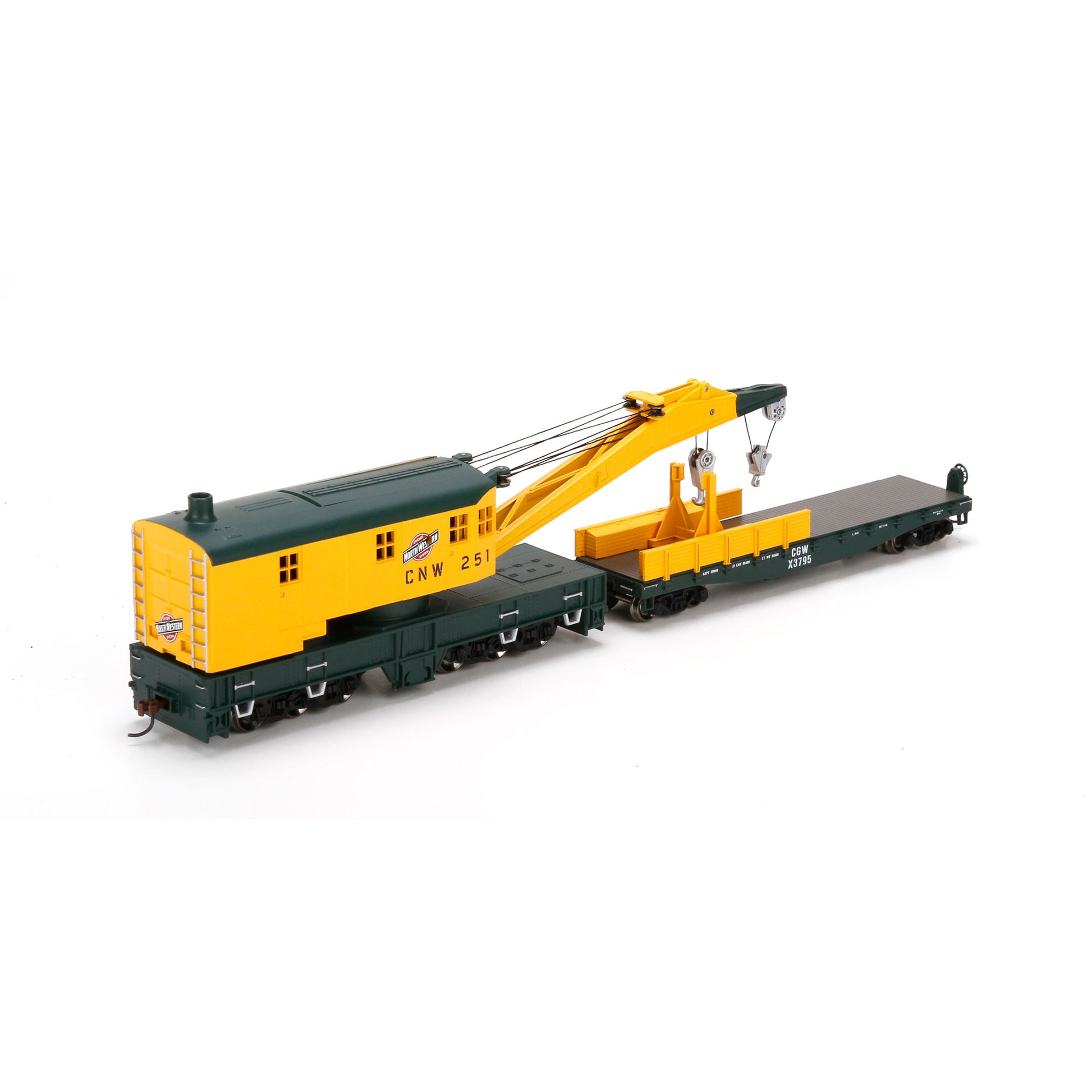 Athearn 7532 HO Chicago and North Western 200Ton Crane with Tender