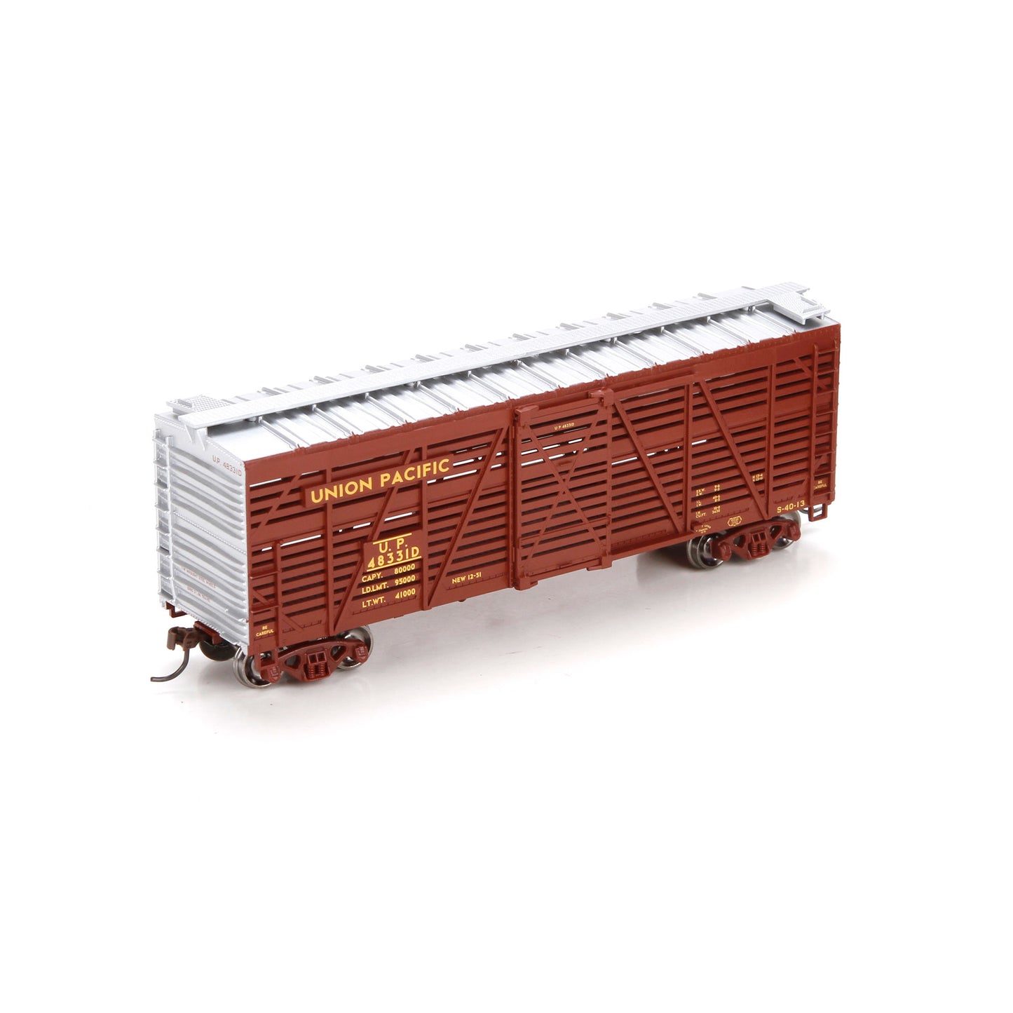 Athearn 75971 HO Union Pacific 40' Stock Car Brown #48331D