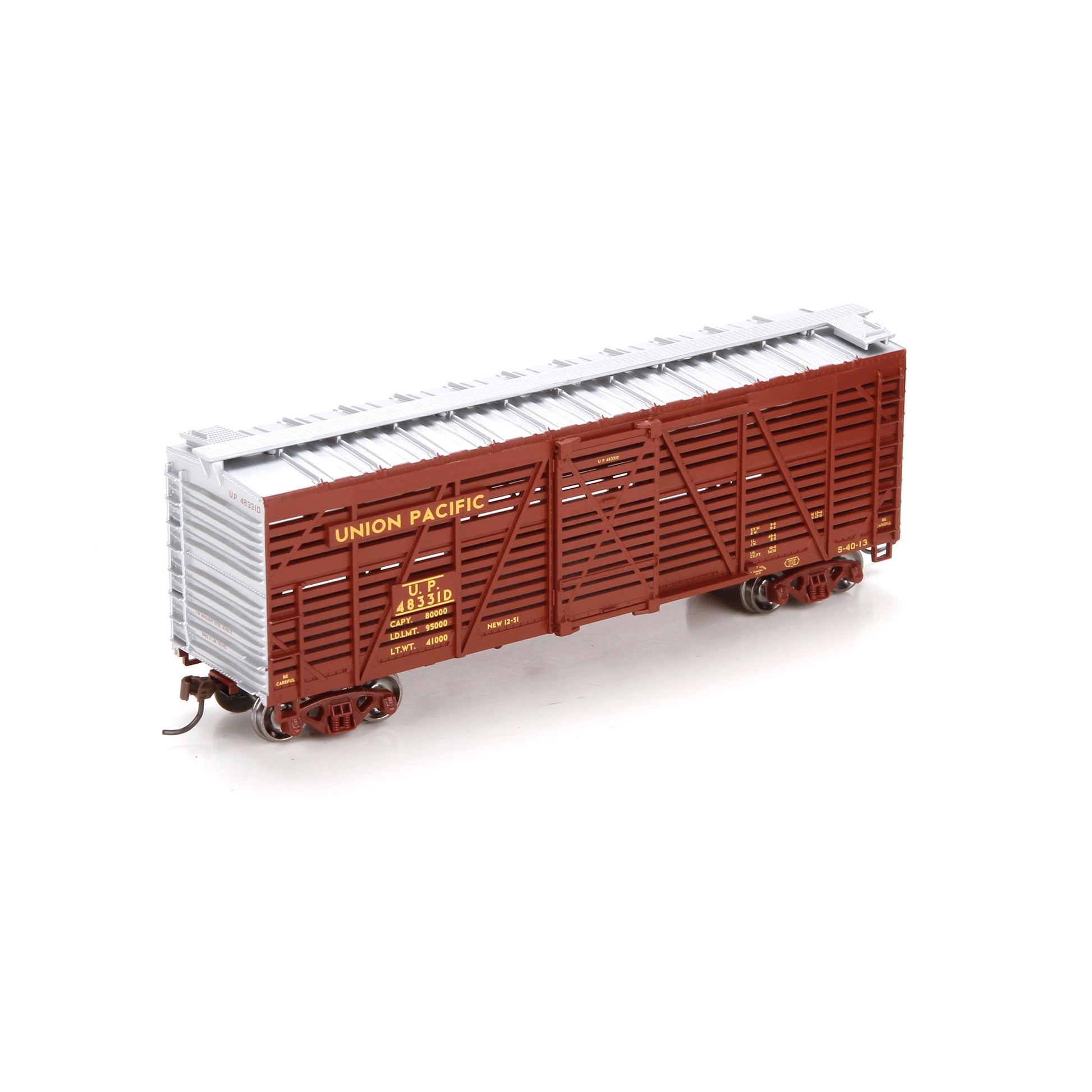 Athearn 75971 HO Union Pacific 40' Stock Car Brown #48331D