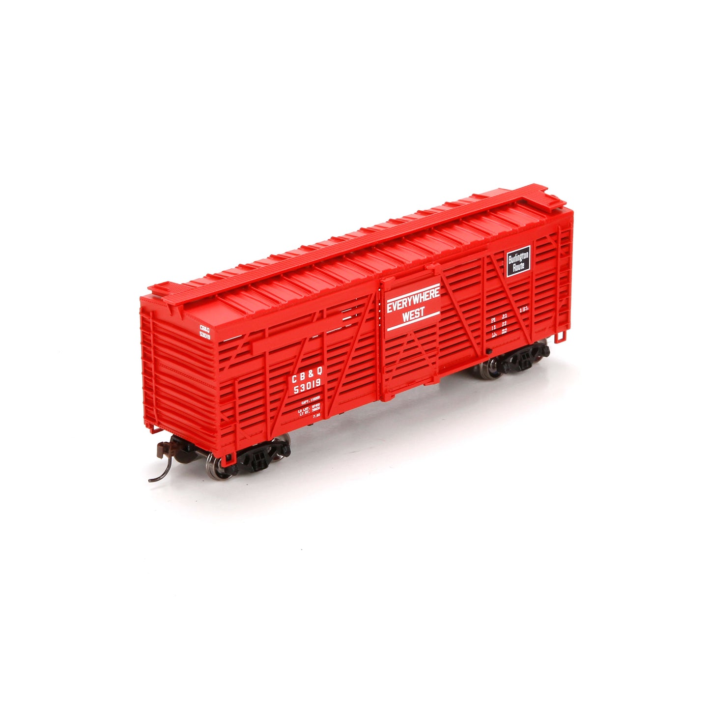 Athearn 75985 HO Chicago, Burlington and Quincy 40' Stock Car #53019