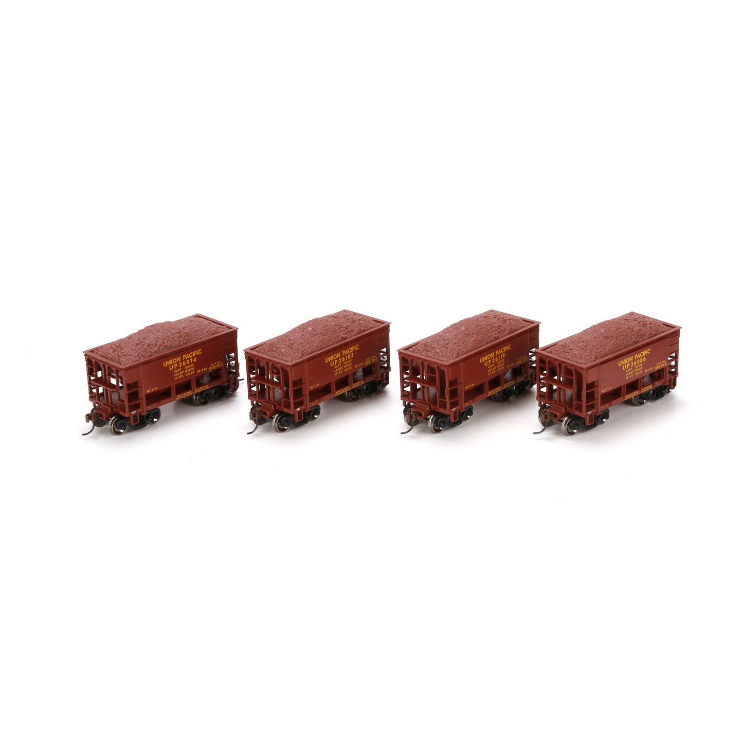 Athearn 87085 HO Union Pacific 24' Offset Ore Car with Load #2 (Set of 4)
