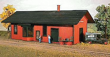 American Model Builders 157 HO CB&Q West Burlington Depot Laser Art Building Kit