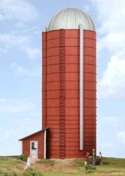 American Model Builders 190 HO Farm Silo with Shed Laser Art Building Kit