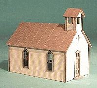 American Model Builders 491 Laser Art Crossroads Church Building O Scale Kit