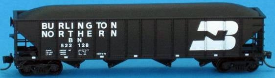 Trainworx Inc 2411-12 N Burlington Northern 100-Ton 4-Bay Hopper w/Coal Load #6