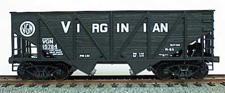 Accurail 2707 HO Virginian Black Twin Hopper 55 Ton Wood Side