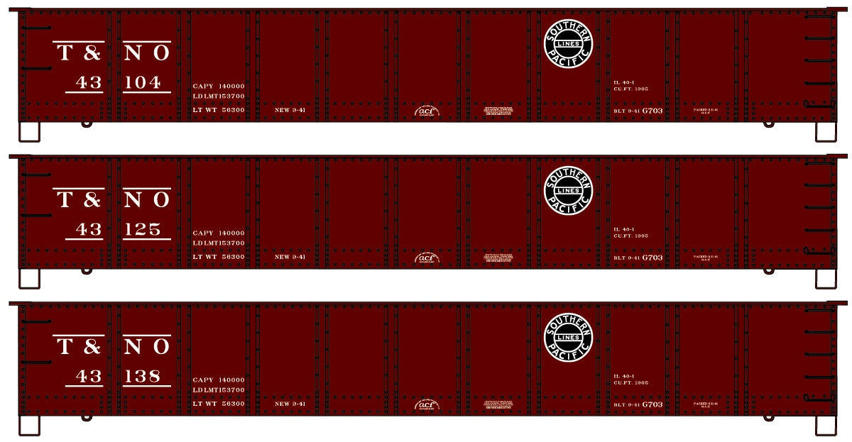 Accurail 37494 HO Southern Pacific/T&NO 41' Steel Gondola (Set of 3)