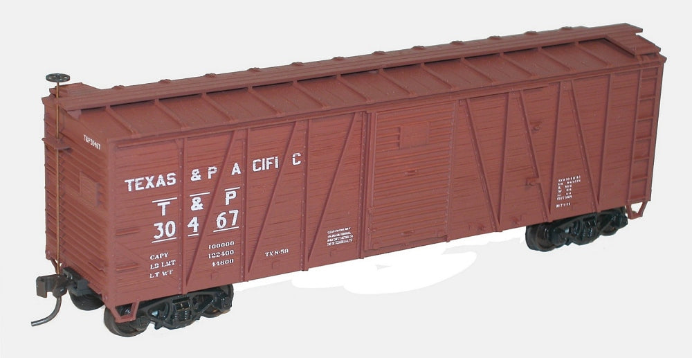 Accurail 4512 HO Texas and Pacific 40' Outside Braced Wood Boxcar Kit