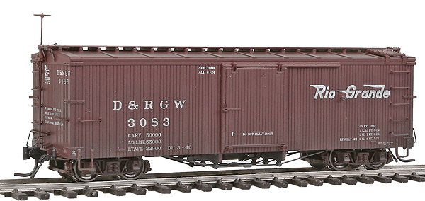 Blackstone Models 340120W HOn3 DRGW 3000 Series 30' Weathered Boxcar #3083