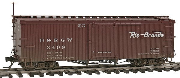 Blackstone Models 340121W HOn3 DRGW 3000 Series 30' Weathered Boxcar #3409