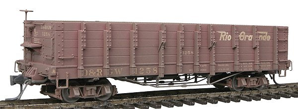Blackstone Models 340406W HOn3 DRGW 1000 Ser. High Side Weathered Gondola #1258