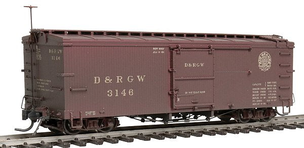 Blackstone Models 340128W HOn3 DRGW 3000 Series 30' Weathered Boxcar #3146