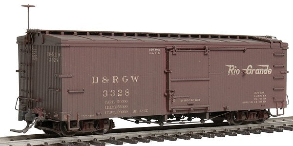 Blackstone Models 340130W HOn3 DRGW 3000 Series 30' Weathered Boxcar #3328