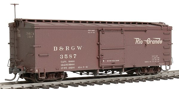 Blackstone Models 340132W HOn3 DRGW 3000 Series 30' Weathered Boxcar #3587