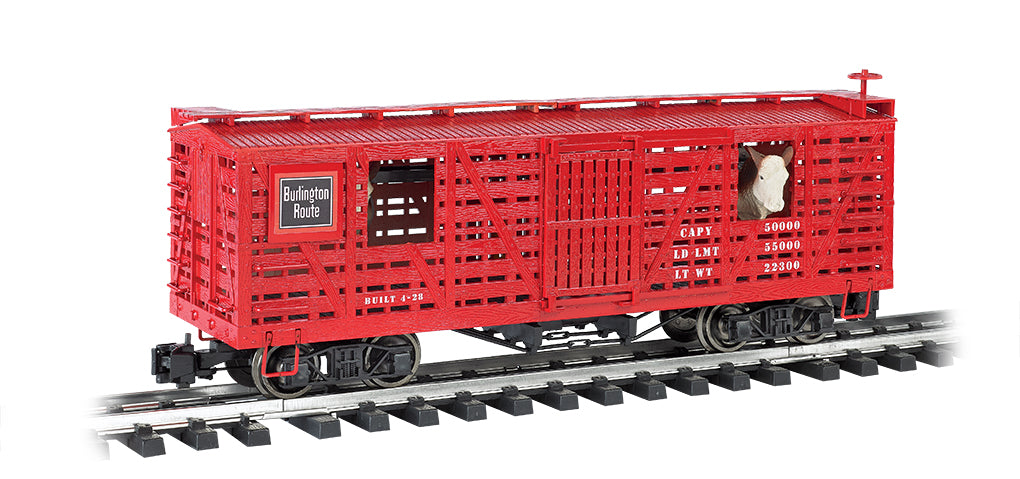 Bachmann 98702 G Chicago, Burlington & Quincy Animated Stock Car with Cattle