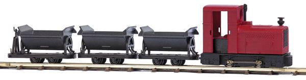 Busch 12010 HOn2 Deutz OMZ 122 F Loco, 3 Cars Side Dump Train Starter Set