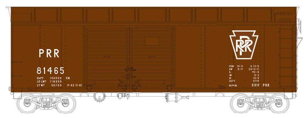 Bowser 41067 HO Pennsylvania Class X31a Turtle-Roof Double-Door Boxcar #81221
